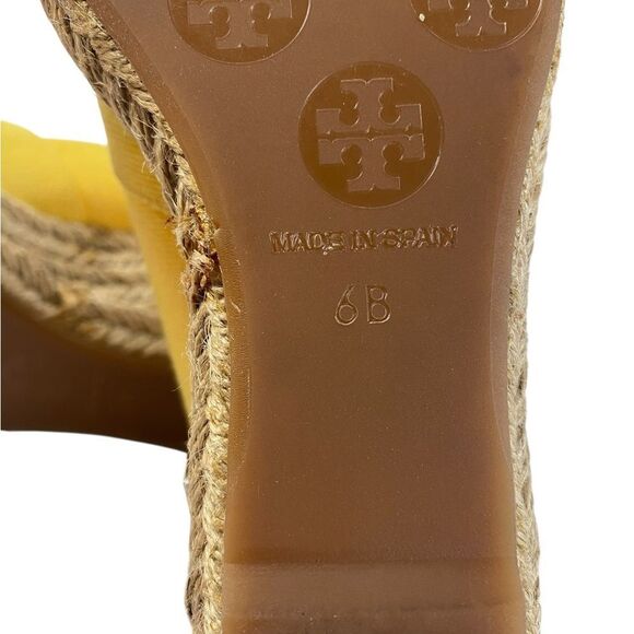Tory Burch Yellow Espadrille Shoes with Crossover Straps - Picture 11 of 11